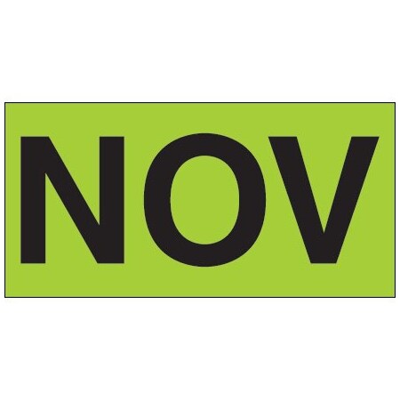 Bsc Preferred 3 x 6'' - ''NOV'' Fluorescent Green Months of the Year Labels BUY00024162